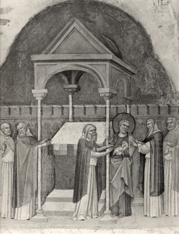 National Gallery, London — Maestro di Sant'Elsino - sec. XIV - San Gioacchino cacciato dal Tempio — particolare
